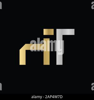 letter HT Logo Design Vector Template. Initial Linked Letter HT Vector Illustration Stock Vector