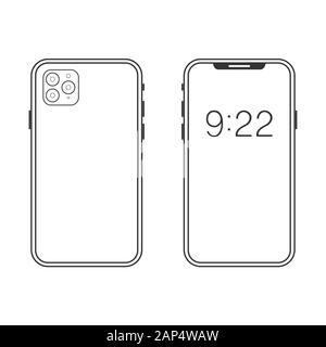 phone line on a white background with a multifunction camera for article, business vector eps 10 Stock Vector