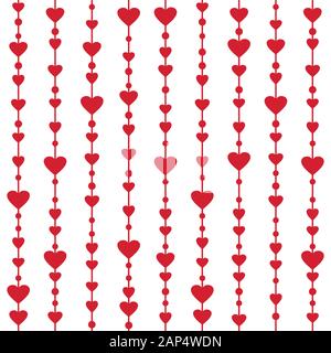 Seamless pattern with hanging heart garlands Stock Vector
