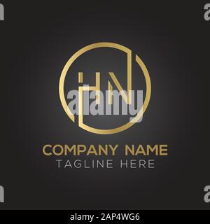 letter HN Logo Design Vector Template. Initial Linked Letter HN Vector Illustration Stock Vector