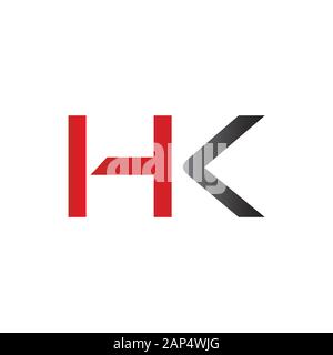 letter HK Logo Design Vector Template. Initial Linked Letter HK Vector Illustration Stock Vector