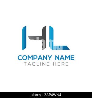 letter HL Logo Design Vector Template. Initial Linked Letter HL Vector Illustration Stock Vector