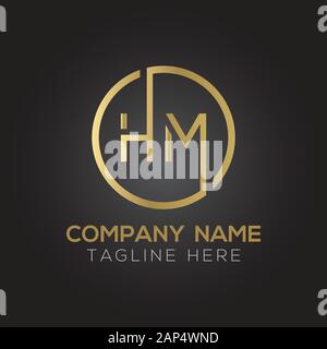 letter HM Logo Design Vector Template. Initial Linked Letter HM Vector Illustration Stock Vector