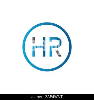 letter HR Logo Design Vector Template. Initial Linked Letter HR Vector Illustration Stock Vector
