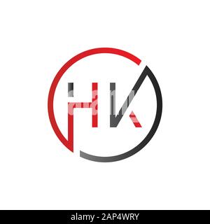 letter HK Logo Design Vector Template. Initial Linked Letter HK Vector Illustration Stock Vector