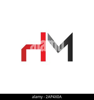 letter HM Logo Design Vector Template. Initial Linked Letter HM Vector Illustration Stock Vector