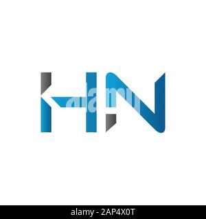 letter HN Logo Design Vector Template. Initial Linked Letter HN Vector Illustration Stock Vector