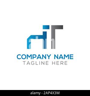 letter HT Logo Design Vector Template. Initial Linked Letter HT Vector Illustration Stock Vector