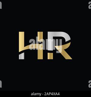 letter HR Logo Design Vector Template. Initial Linked Letter HR Vector Illustration Stock Vector