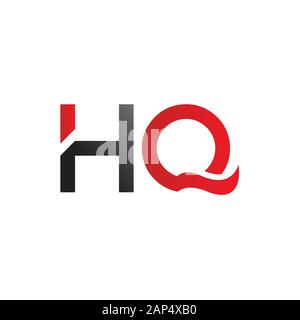 letter HQ Logo Design Vector Template. Initial Linked Letter HQ Vector Illustration Stock Vector
