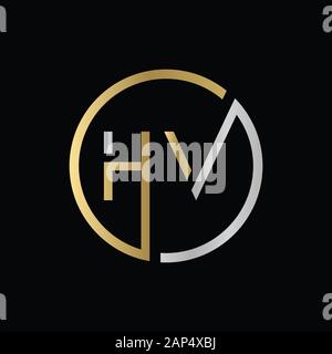 letter HV Logo Design Vector Template. Initial Linked Letter HV Vector Illustration Stock Vector