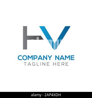 letter HV Logo Design Vector Template. Initial Linked Letter HV Vector Illustration Stock Vector