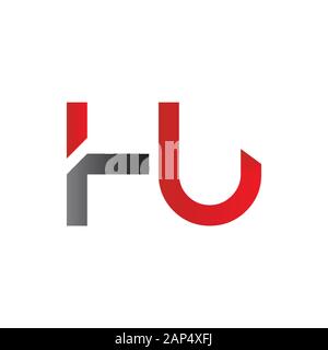 letter HU Logo Design Vector Template. Initial Linked Letter HU Vector Illustration Stock Vector