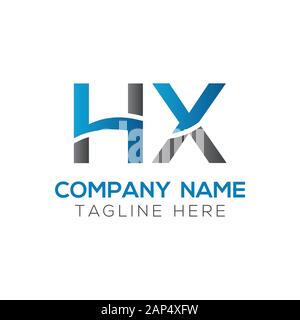 letter HX Logo Design Vector Template. Initial Linked Letter HX Vector Illustration Stock Vector