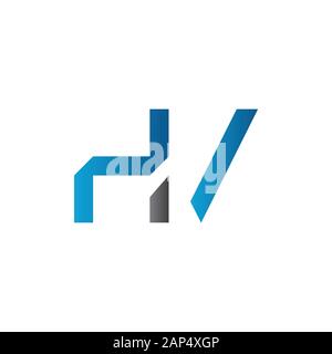 letter HV Logo Design Vector Template. Initial Linked Letter HV Vector Illustration Stock Vector