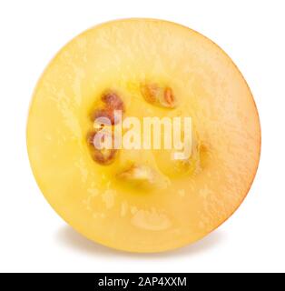 sliced pink grape path isolated on white Stock Photo