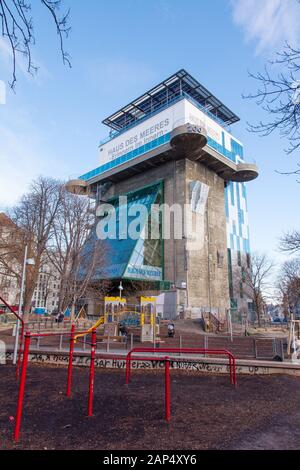 Haus Des Meeres Aquarium, a former German World War Two anti-aircraft flak tower in Esterhazypark, Vienna, Austria Stock Photo