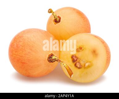 sliced pink grape path isolated on white Stock Photo