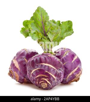 kohlrabi path isolated on white Stock Photo