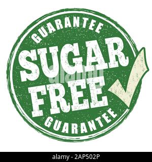 Sugar free sign or stamp on white background, vector illustration Stock Vector