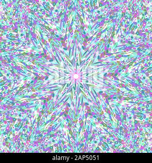 Colorful geometrical radial flower mosaic background - circular hypnotic abstract psychedelic vector graphic design from geometric shapes Stock Vector