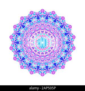 Colorful ornate mosaic triangle pattern mandala - circular abstract round vector element Stock Vector