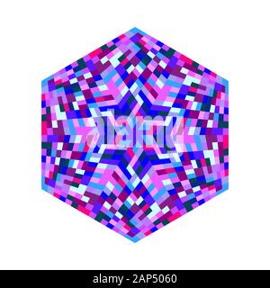 Abstract isolated tiled mosaic hexagon polygon - hexagonal colorful geometrical vector element from geometric shapes Stock Vector
