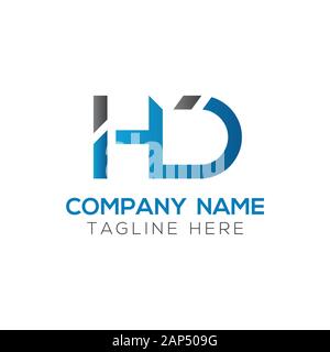 abstract letter hd linked logo vector Stock Vector Image & Art - Alamy