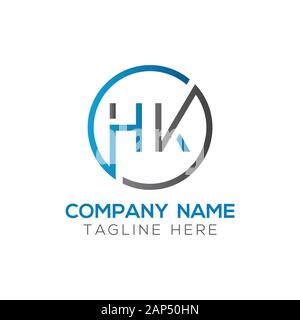 letter HK Logo Design Vector Template. Initial Linked Letter HK Vector Illustration Stock Vector