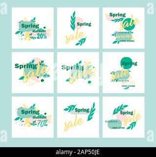 Seasonal discounts - spring sale, trending vector illustration for shops and online shopping Stock Vector