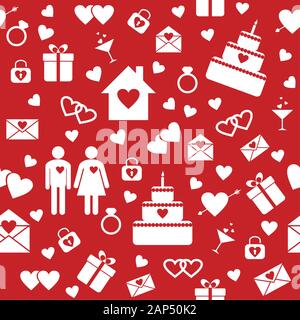 Seamless pattern for wedding or Valentine's Day design Stock Vector
