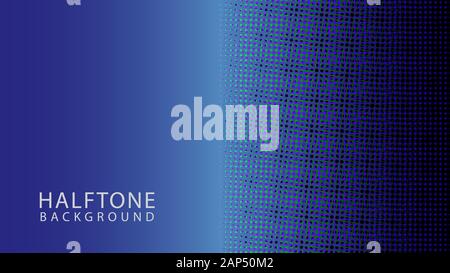 Colorful Halftone Background Design Template,Modern Pop Art, Abstract Dots Pattern Illustration, Vintage Texture Element, Cyan Blue Purple Gradation Stock Vector