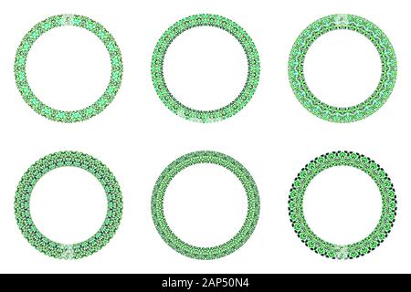 Geometrical abstract gravel mosaic frame set - circular vector elements Stock Vector