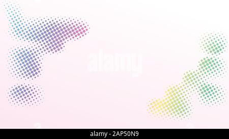 Halftone Background Design Template, Pop Art, Colorful Abstract Dots Pattern Illustration, Vintage Texture Element, Pink Beige Violet Yellow Green Stock Vector