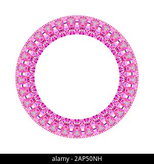 Abstract colorful tiled mosaic circle wreath - circular geometrical vector design element Stock Vector