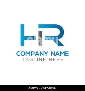 letter HR Logo Design Vector Template. Initial Linked Letter HR Vector Illustration Stock Vector