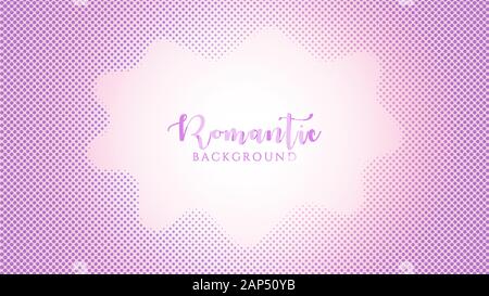 Halftone Frame Background Design Template, Pop Art, Colorful Abstract Dots Pattern Illustration, Vintage Texture Element, Rounded Shape, Pinky pink Stock Vector