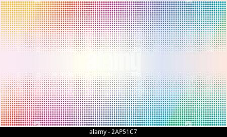 Rainbow Halftone Background Design Template,Modern Pop Art, Colorful Abstract Dots Pattern Illustration, Vintage Texture Element, Gradation Color, Rou Stock Vector