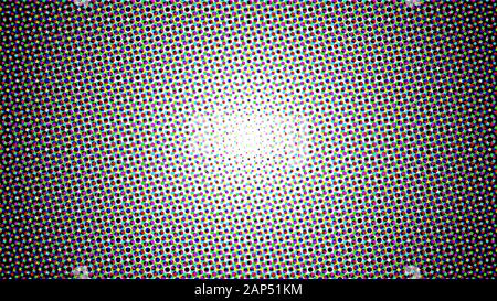 Halftone Background Design Template, Pop Art, Abstract Dots Pattern Illustration, Vintage Texture Element, Cyan Magenta Purple, Black and White Stock Vector