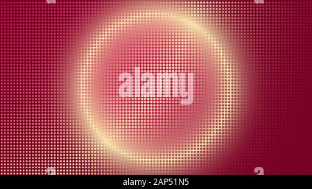Halftone Background Design Template, Pop Art, Colorful Abstract Dots Pattern Illustration, Vintage Texture Element, Pinky Pink Maroon Gold Gradation Stock Vector