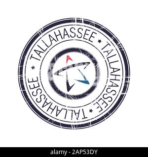 City of Tallahassee, Florida postal rubber stamp, vector object over white background Stock Vector