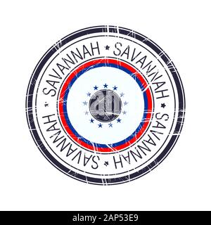 City of Savannah, Georgia postal rubber stamp, vector object over white background Stock Vector
