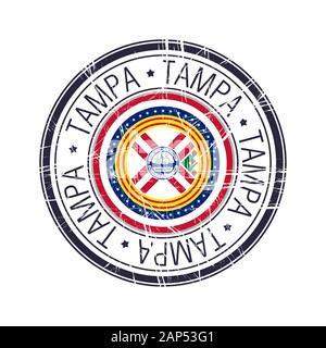 City of Tampa, Florida postal rubber stamp, vector object over white background Stock Vector