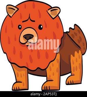 chow chow funny drawing cartoon dog Stock Vector