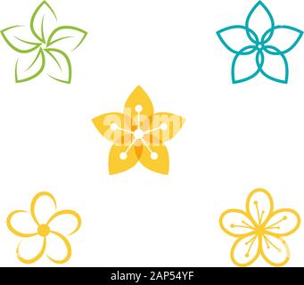 Beauty plumeria icon flowers design illustration Template Stock Vector