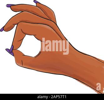 Female afro american hand showing ok Vector Stock Vector
