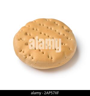 Single whole fresh hardtack for a snack isolated on white background Stock Photo