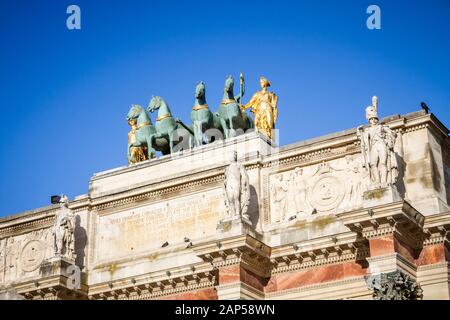 Triumphal Arch of the Carrousel in Paris, France Stock Photo