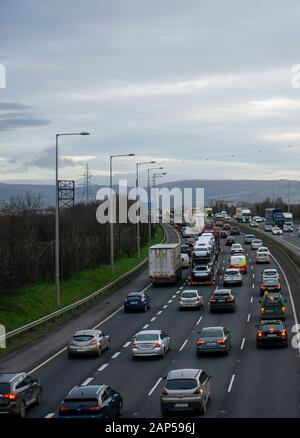 Rush hour traffic on Dublin's M50 motorway. Stock Photo