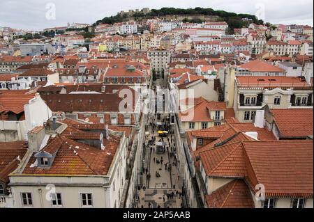 Lisbon, Portugal - View from top of Elevador de Santa Justa Stock Photo